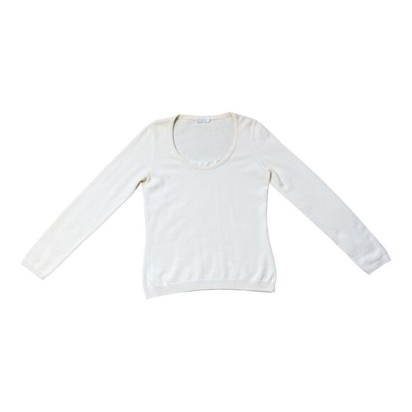 Brunello Cucinelli Cream Scoop Neck Cashmere Sweater Large - Picture 1 of 4